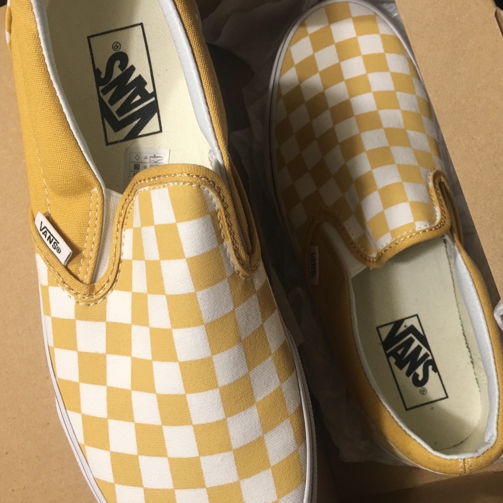 Yellow checkerboard vans!